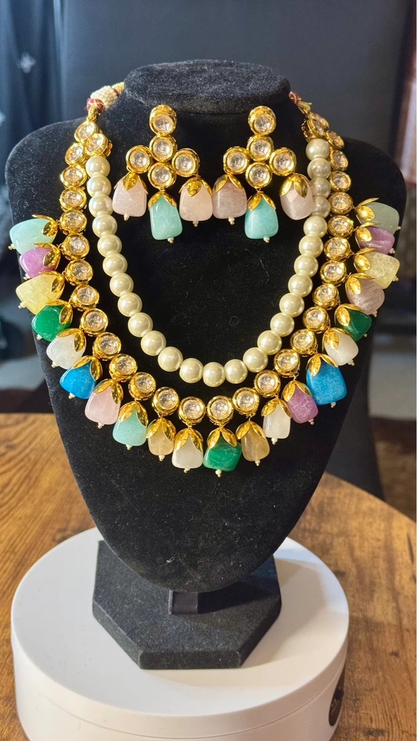 Kundan two layer set - photo 3