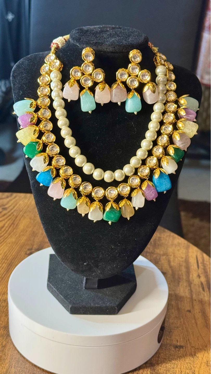 Kundan two layer set