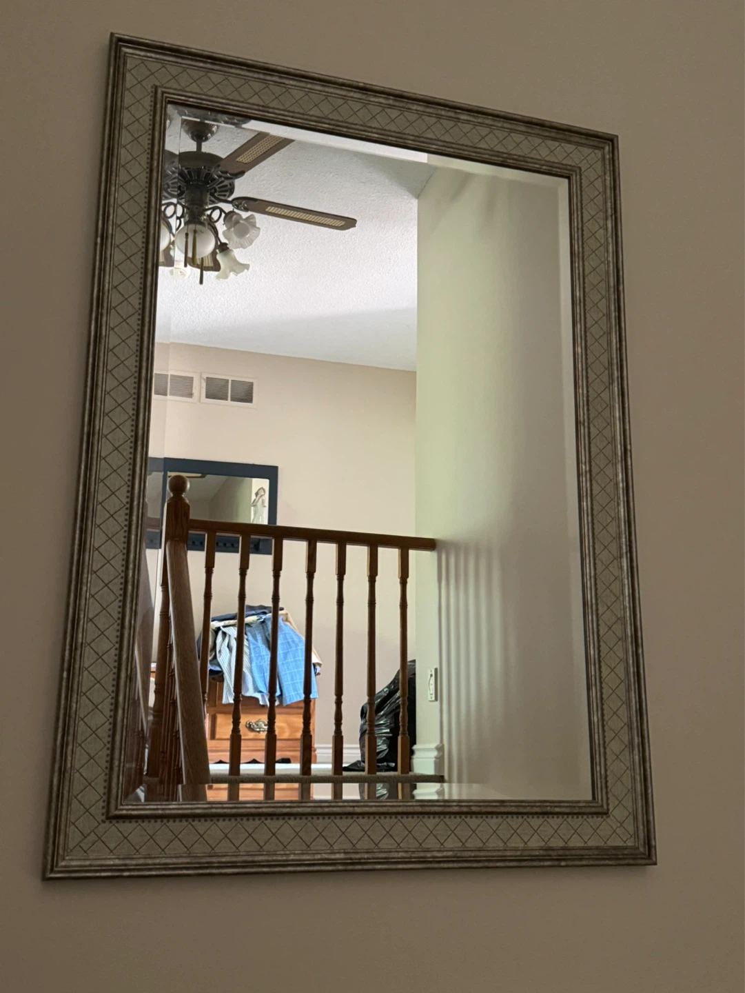 Large Mirror with Decorative Edging