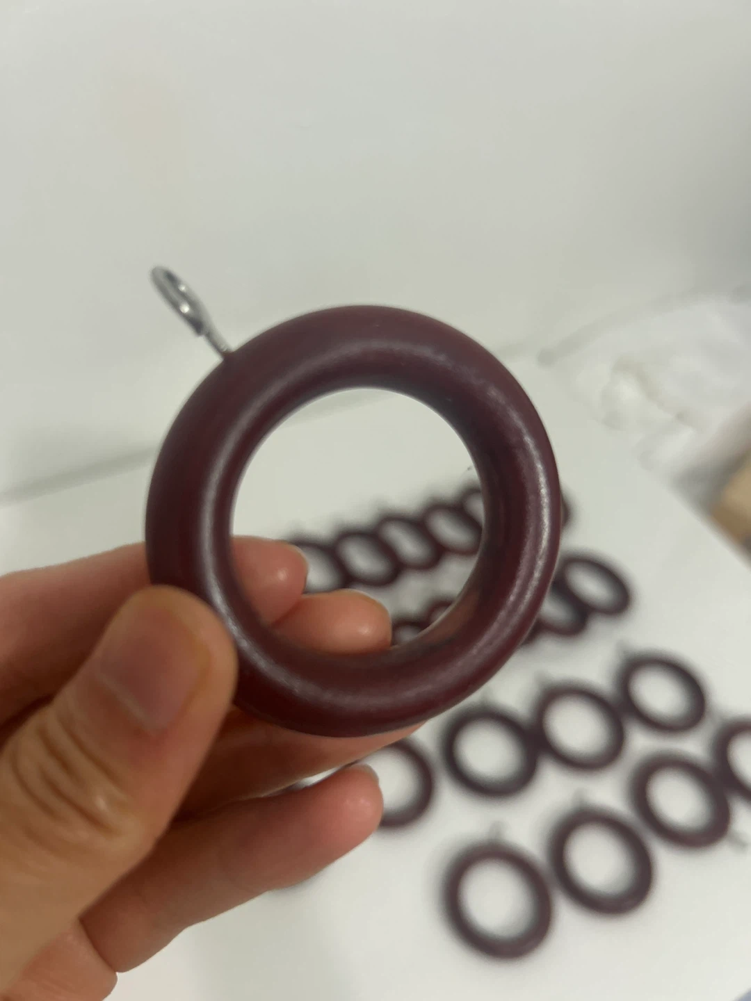 26 Curtain Rings - Dark Brown Wood - photo 3