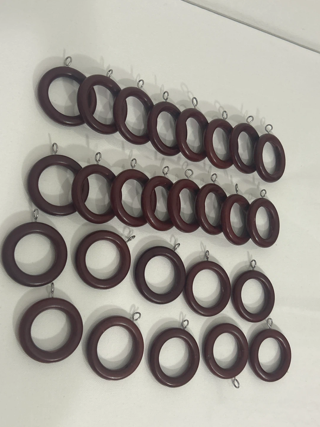 26 Curtain Rings - Dark Brown Wood - photo 2