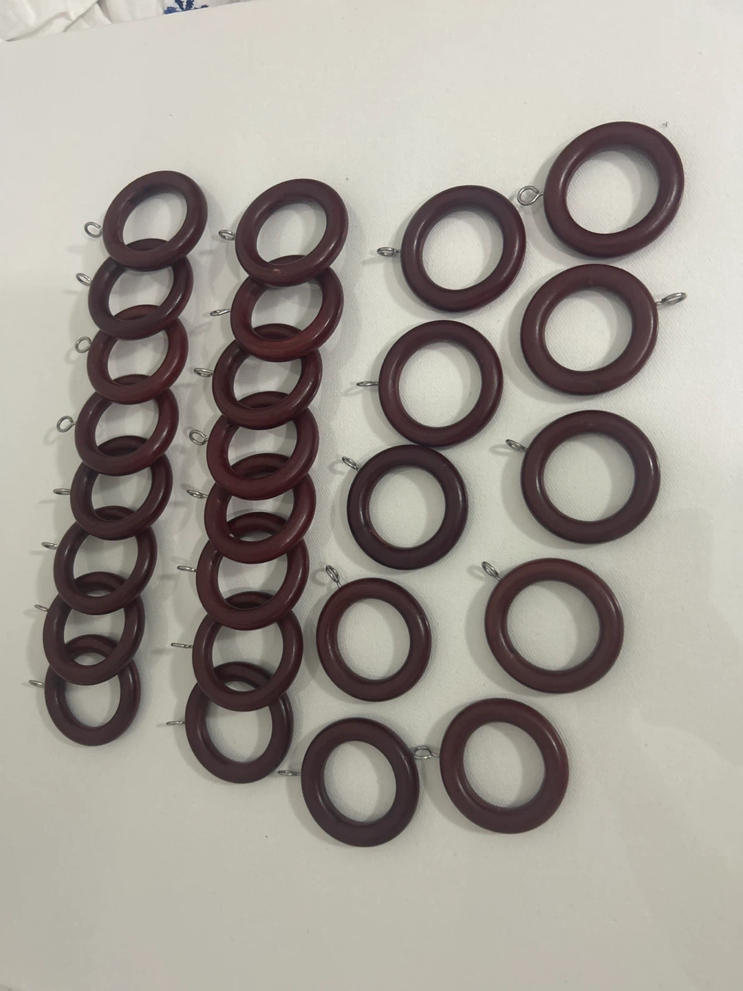 26 Curtain Rings - Dark Brown Wood