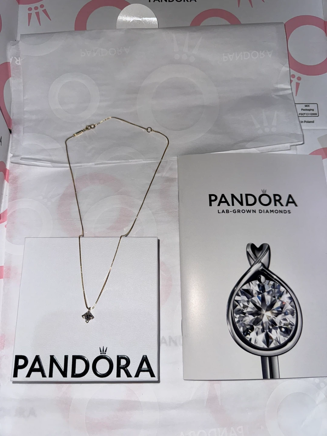 Pandora 14k Gold Nova Diamond Necklace