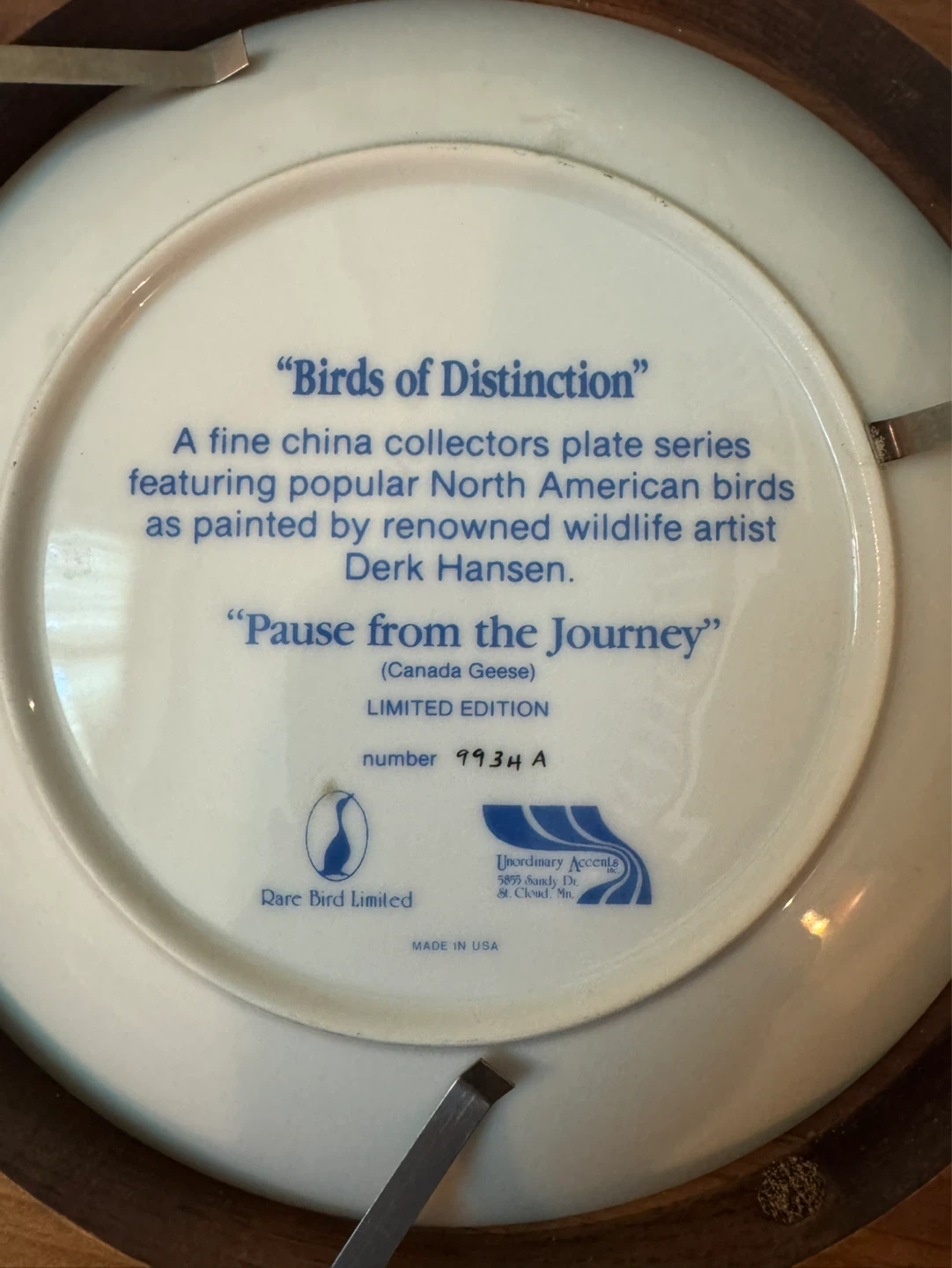 Derk Hansen "Birds of Distinction" Collector Plates (2) - photo 3