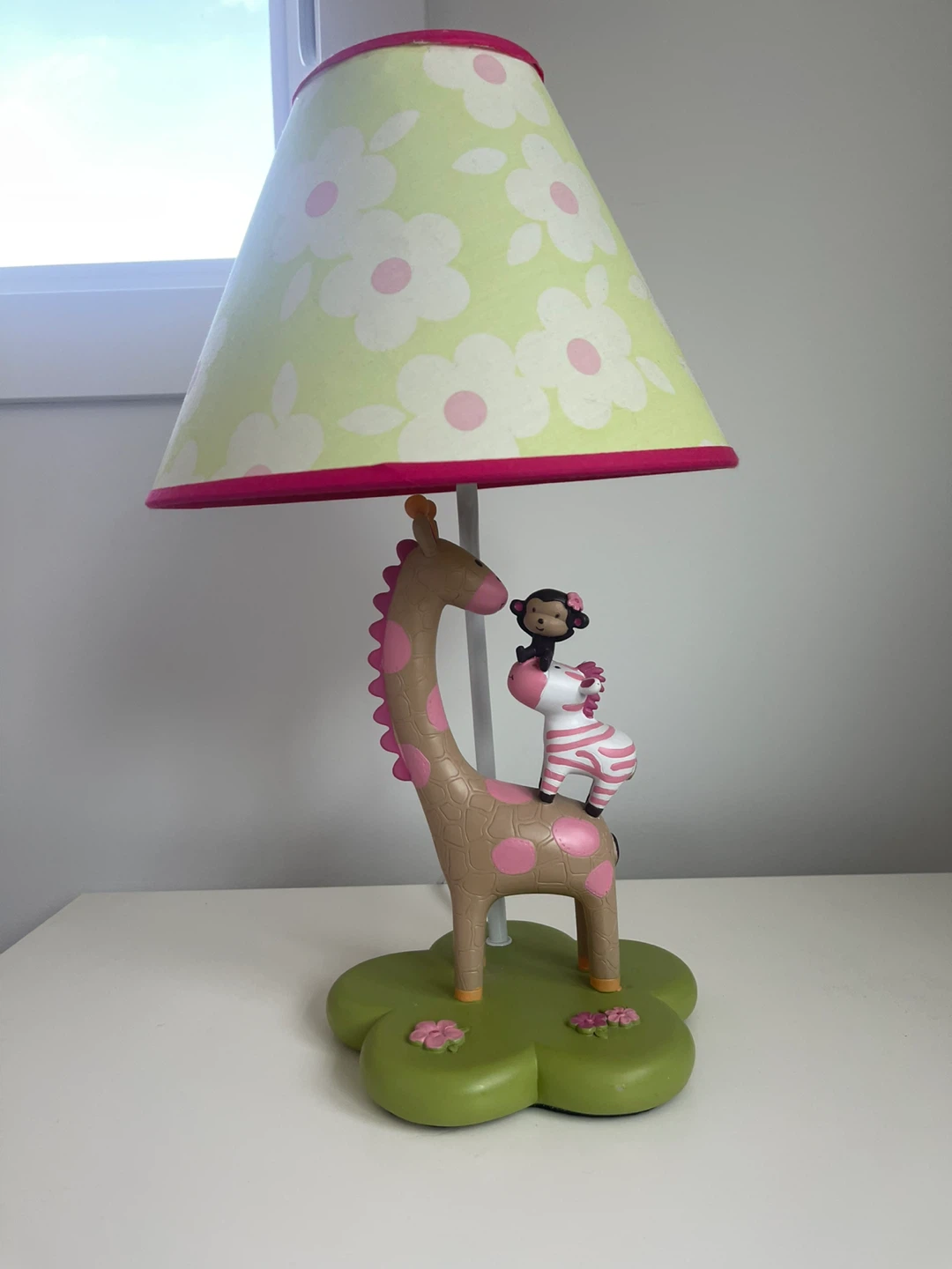 Kids Giraffe & Zebra Themed Table Lamp