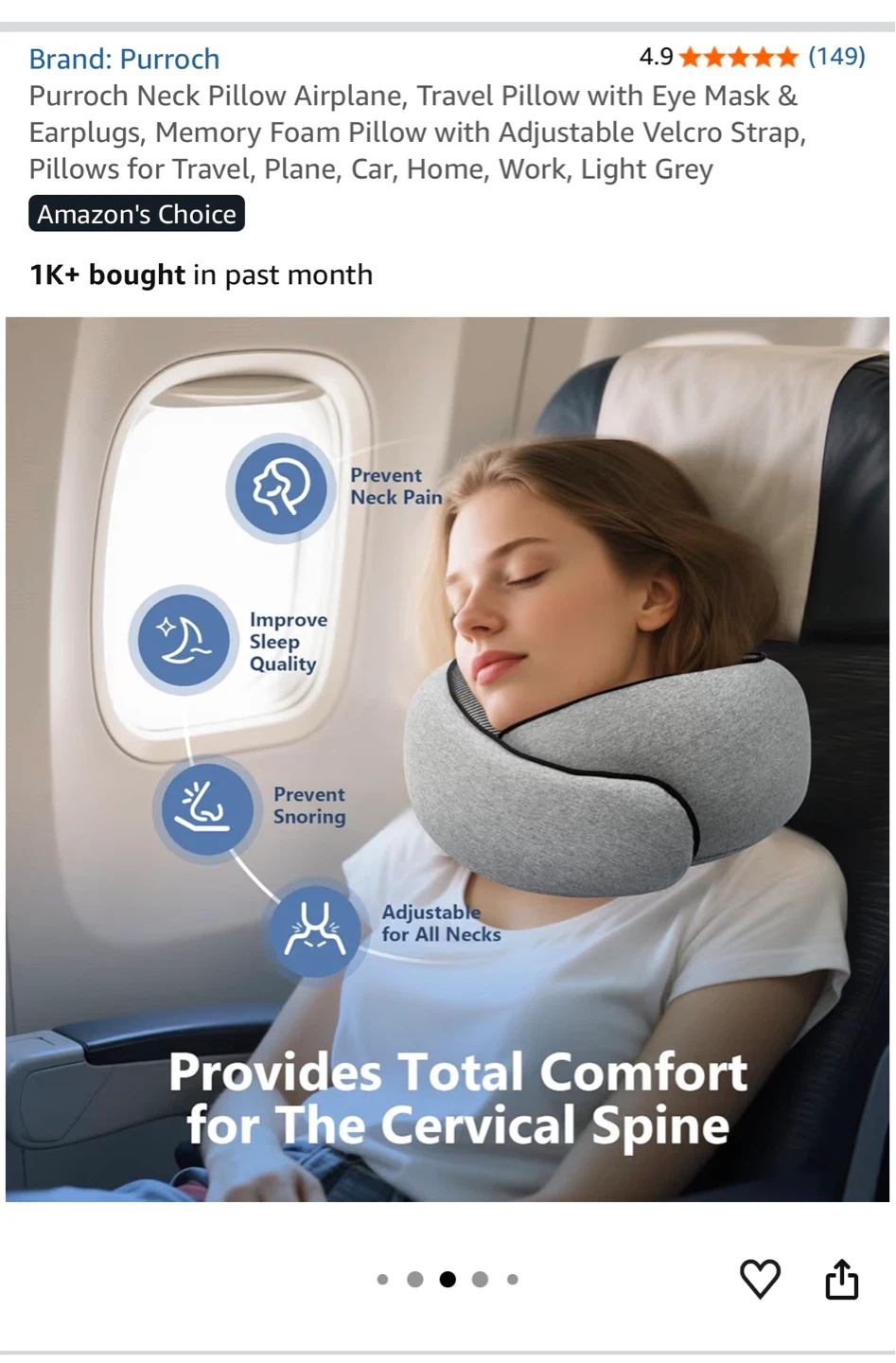 Purroch Neck Pillow - Light Grey brand new - photo 5