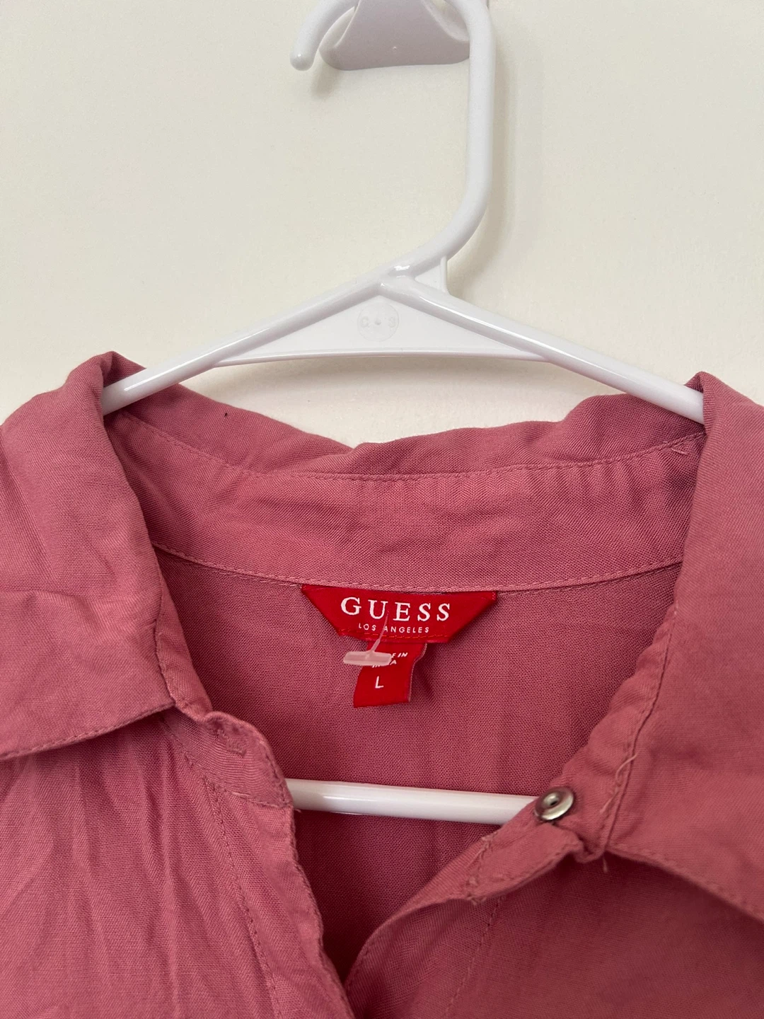 Guess Pink Button-Up Shirt Dress - Size L - photo 2
