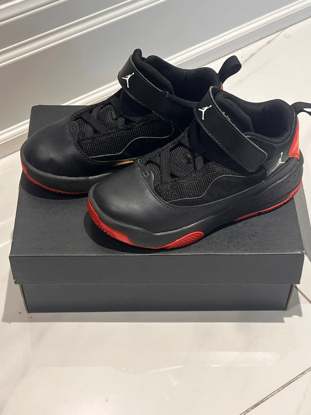 Jordan Kids Black and Red Shoes - photo 3
