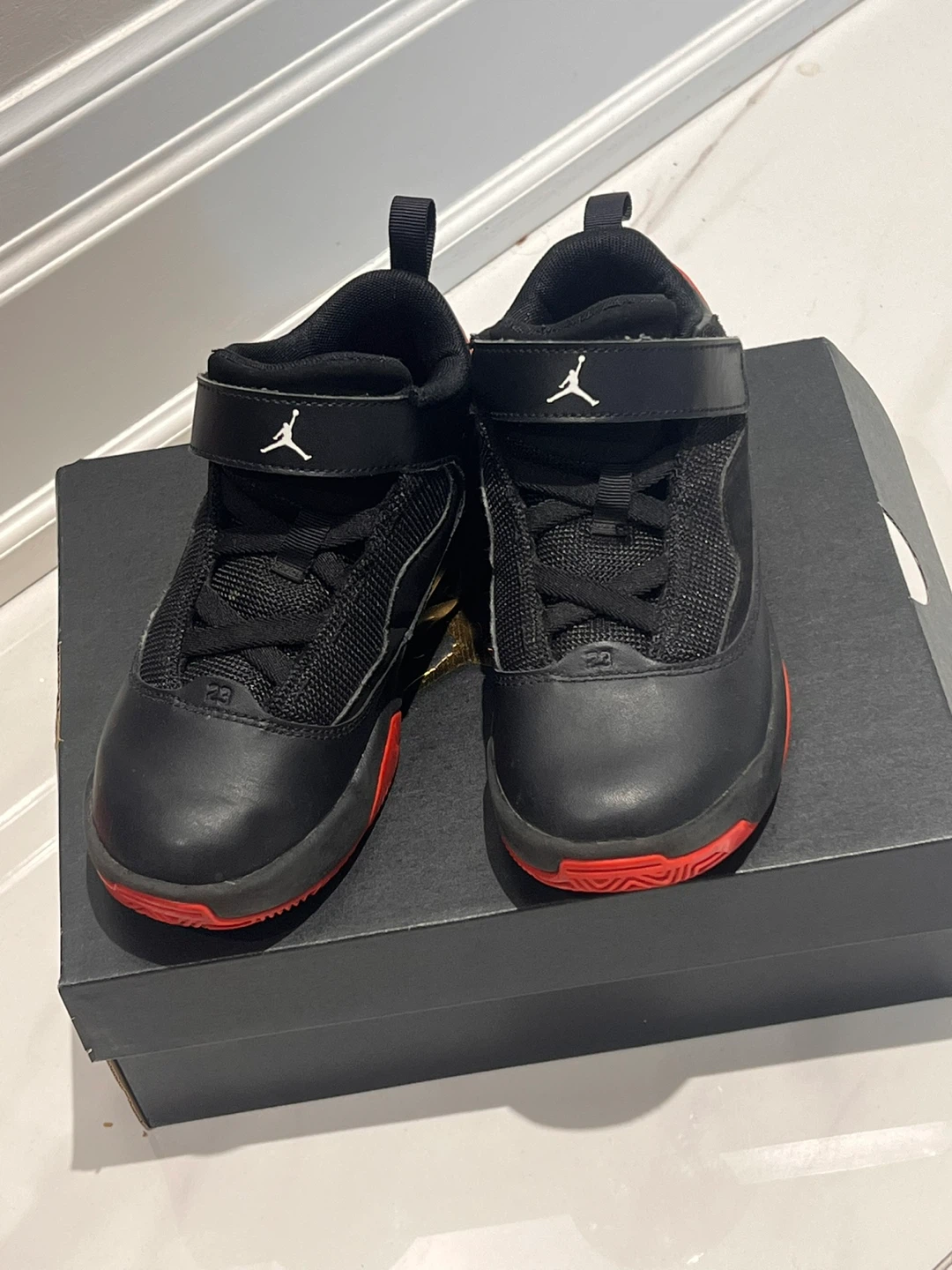 Jordan Kids Black and Red Shoes