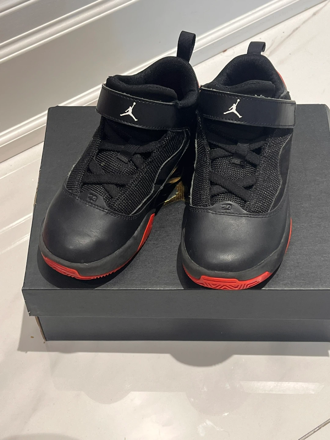 Jordan Kids Black and Red Shoes - photo 2
