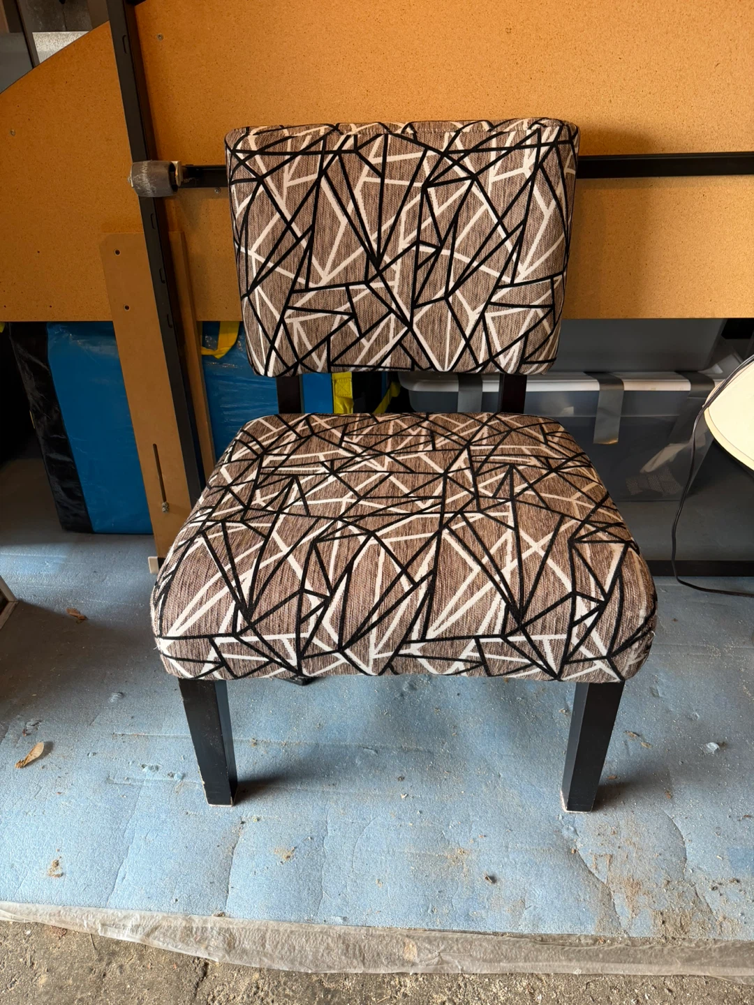 Upholstered Accent Chair with Geometric Pattern