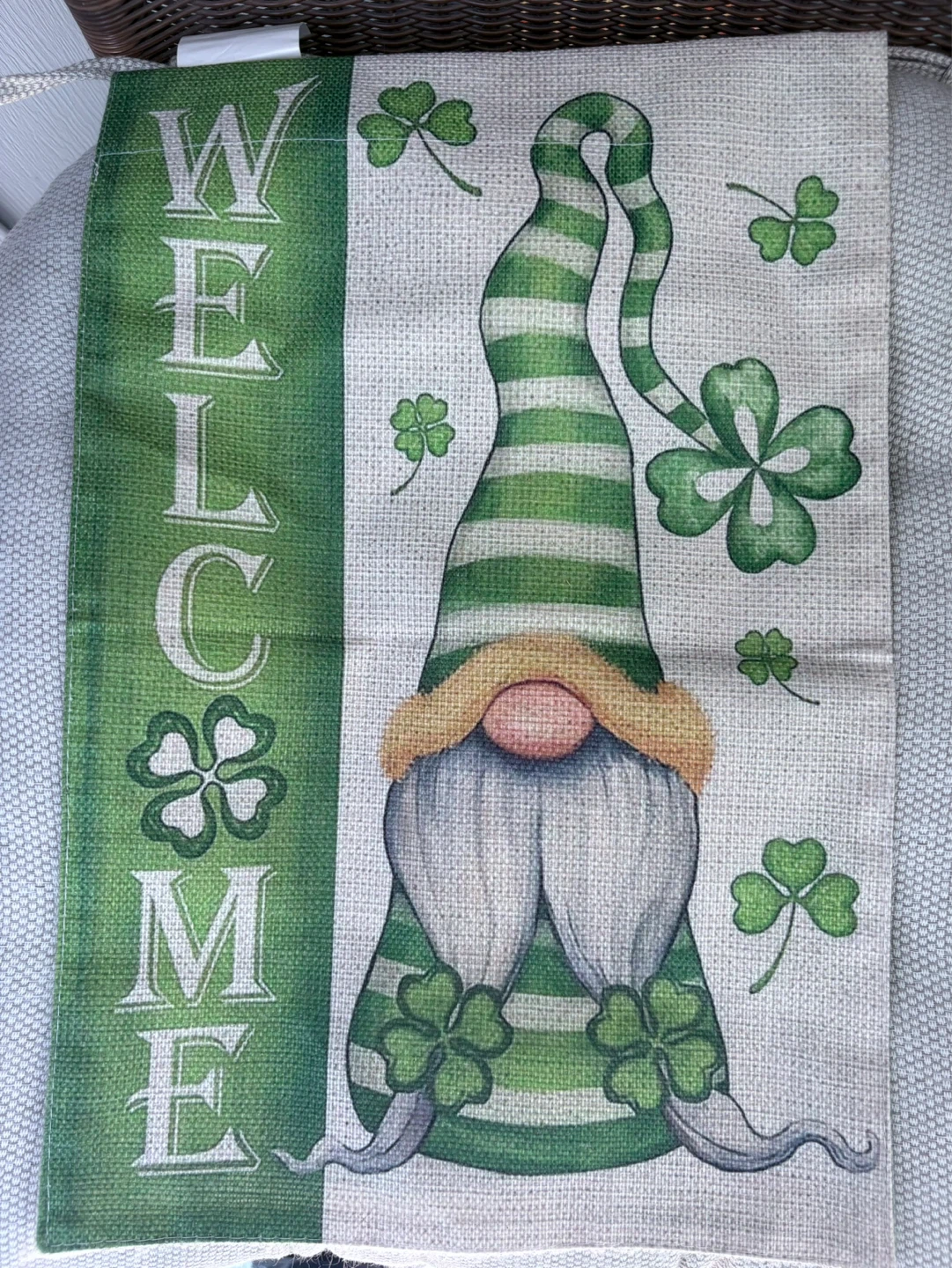 St. Patrick's Day Gnome Welcome Garden Flag