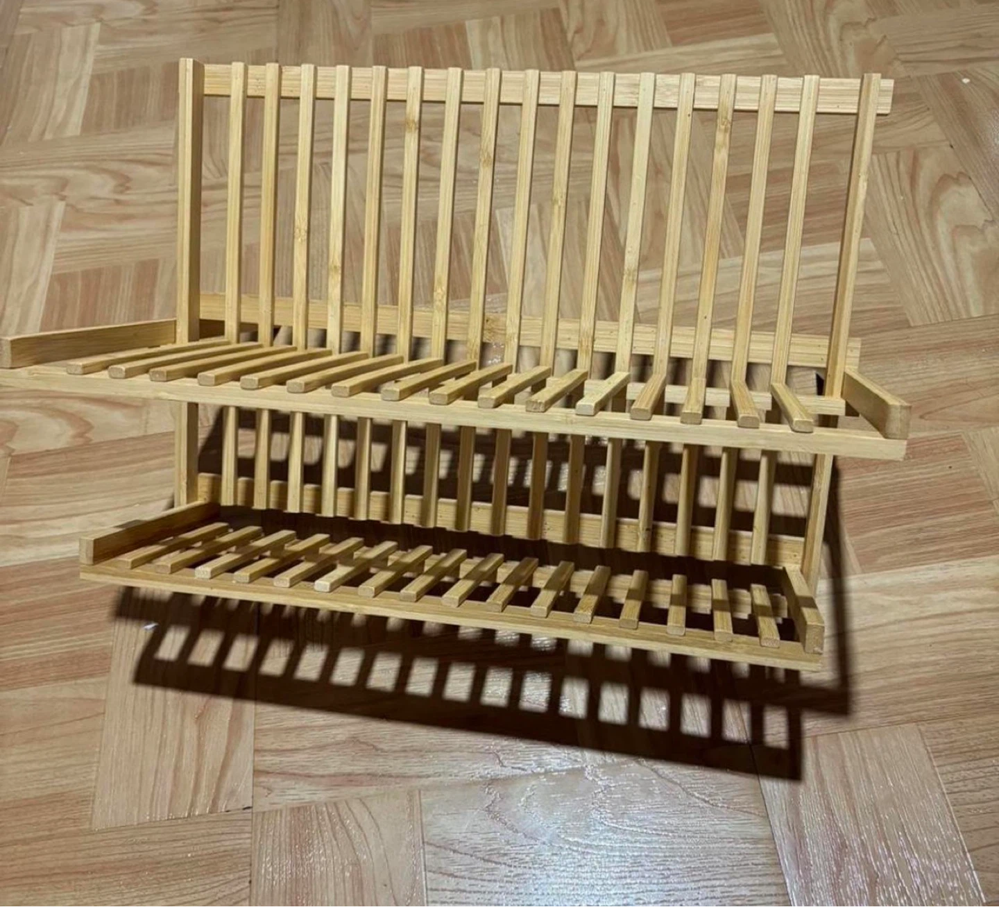Bamboo Dish Rack - 2 Tier Folding Drying Shelf - photo 4