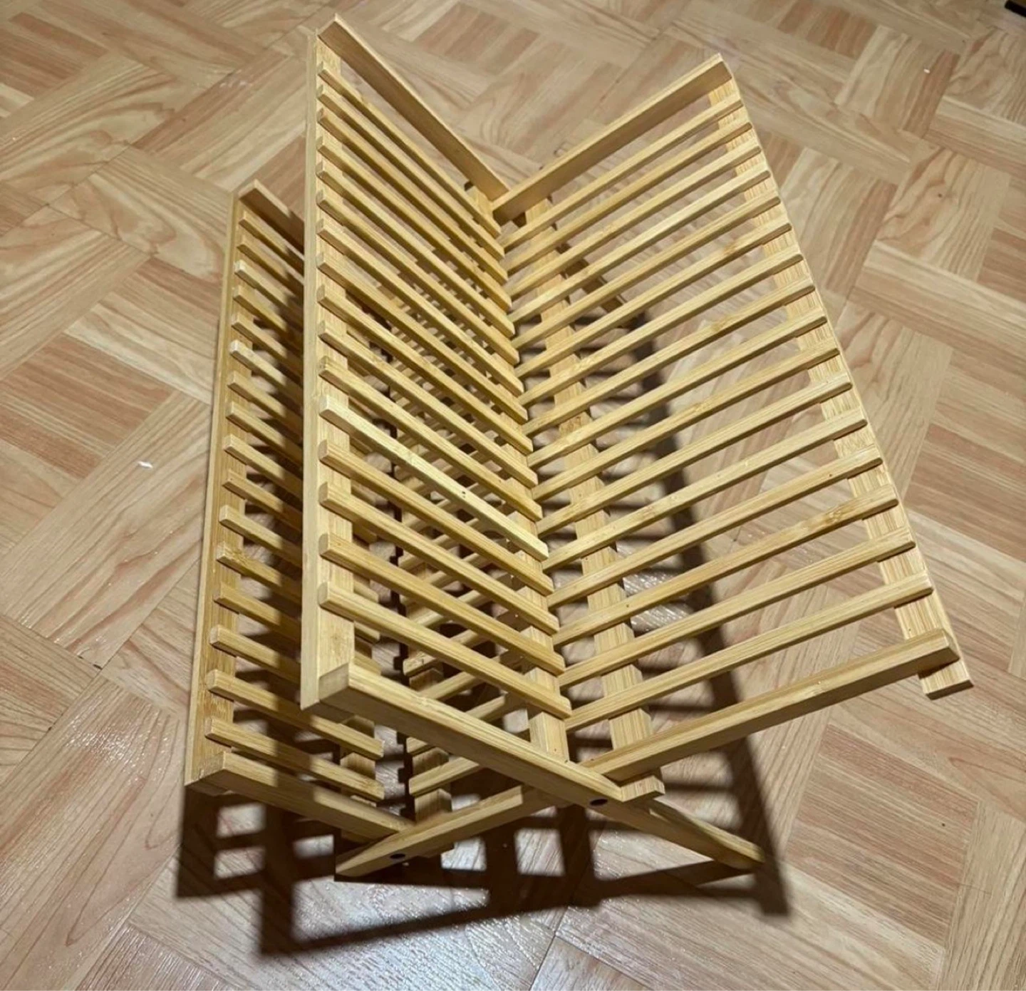 Bamboo Dish Rack - 2 Tier Folding Drying Shelf - photo 3