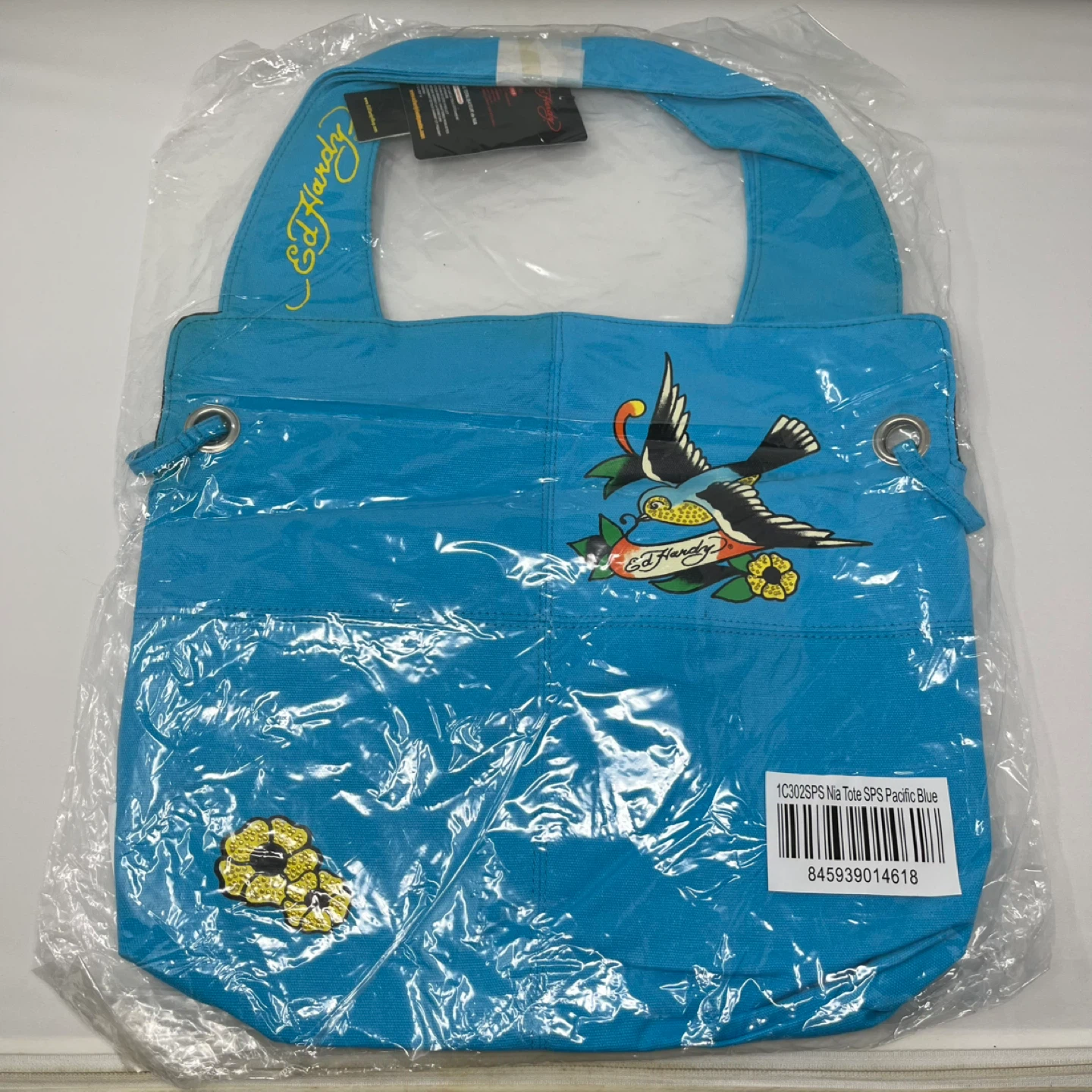 Ed Hardy Blue Tote Bag