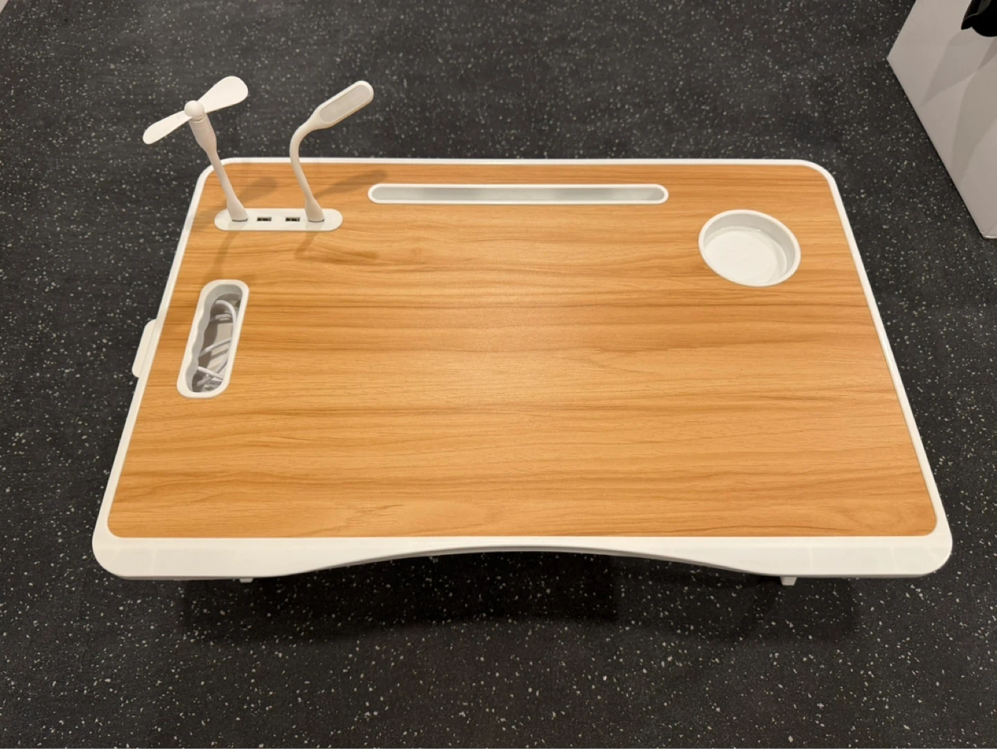 Laptop Bed Tray with LED Lights and Fan - photo 2