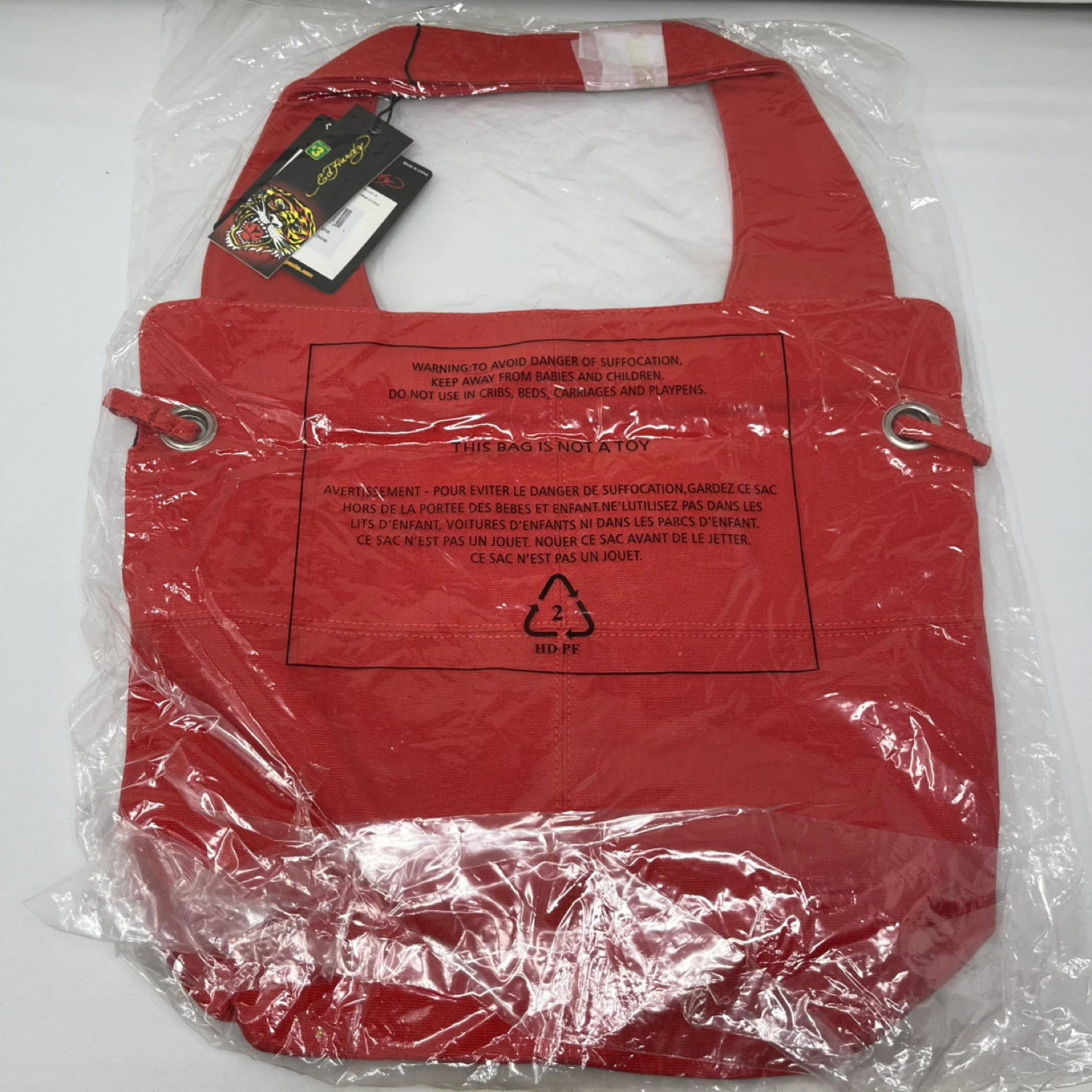 Ed Hardy Red Tote Bag with Parrot Design - photo 4