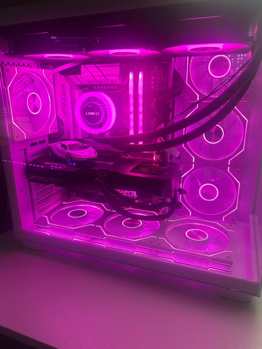 Gaming PC with Lian Li Fans and Gigabyte GPU