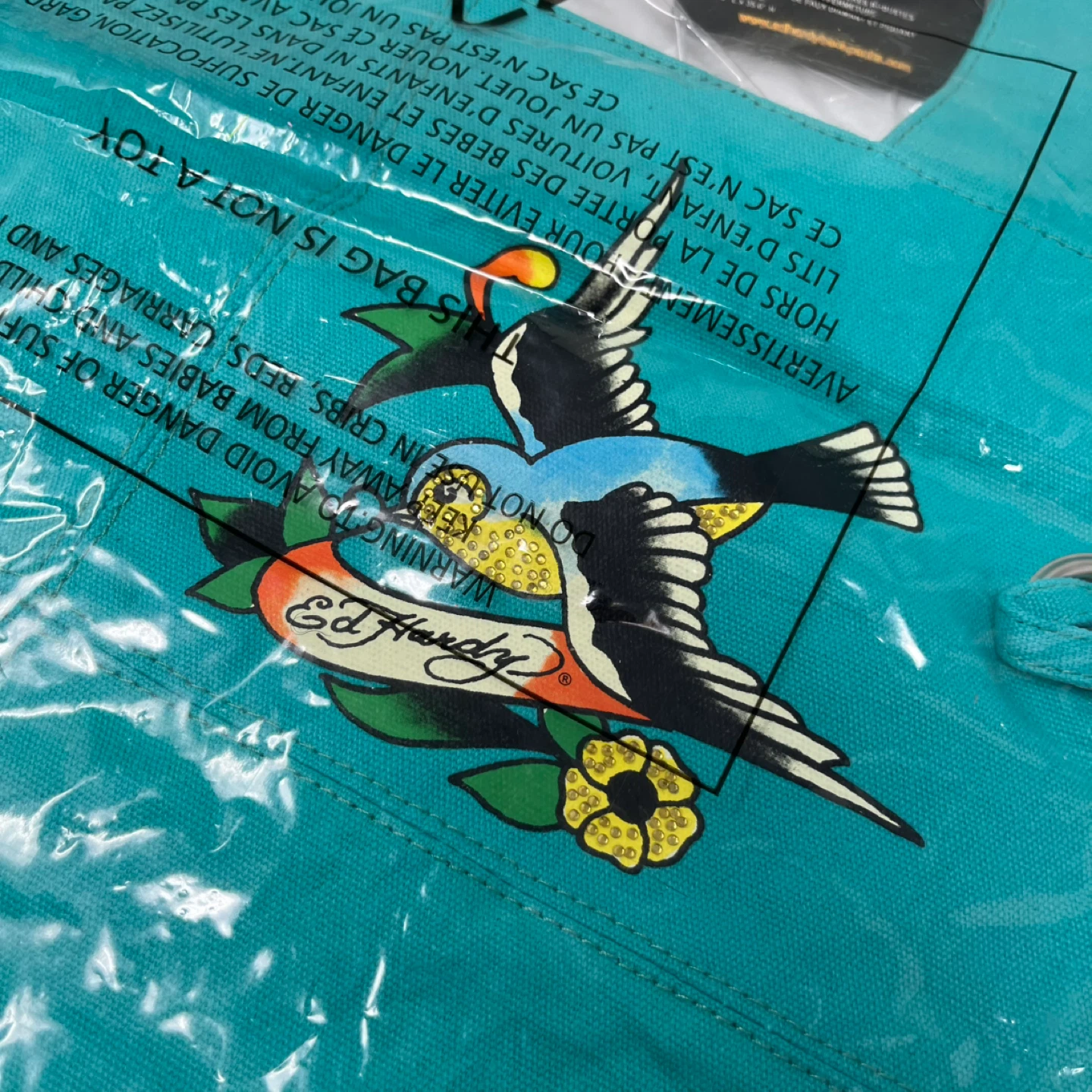Ed Hardy Tote Bag - Teal - photo 2