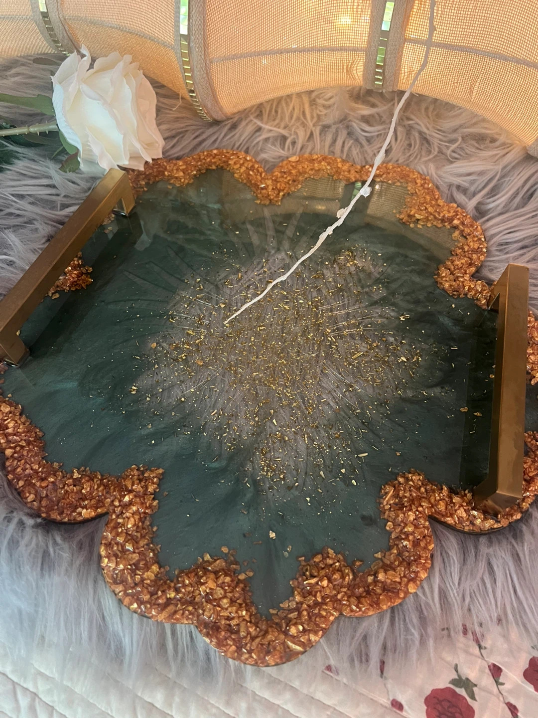 Decorative Resin Tray with Handles - photo 4