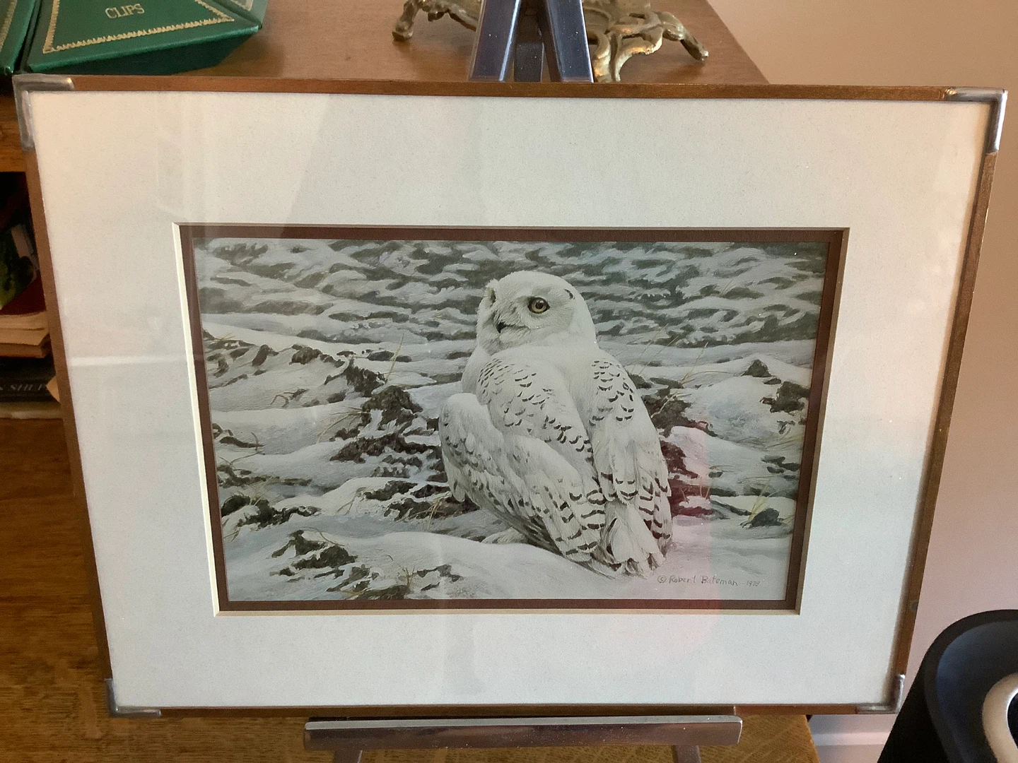 Robert Bateman’s “Plowed Field - Snowy Owl” in a Copper Frame 🐞