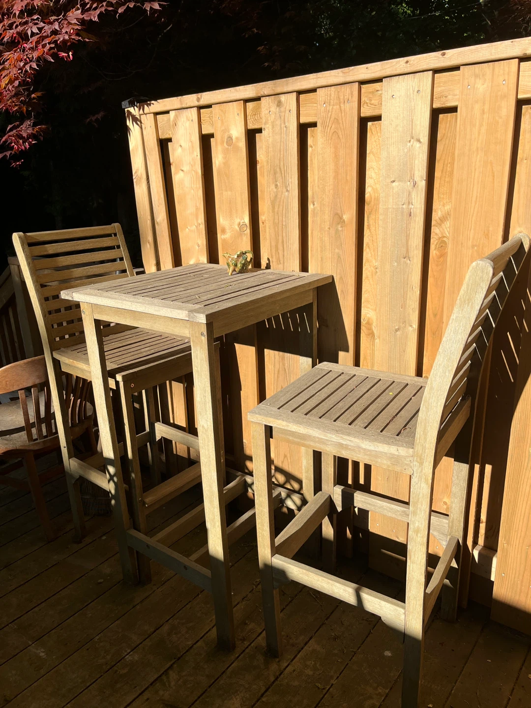 Wooden Bar Table and Chairs Set - photo 2