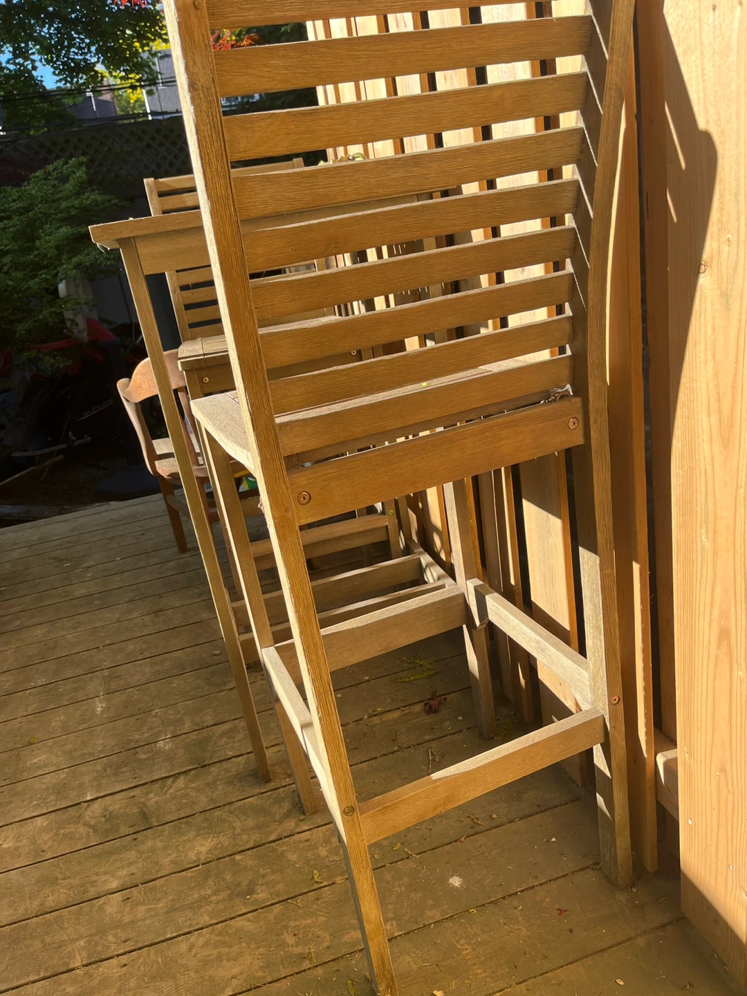 Wooden Bar Table and Chairs Set - photo 3