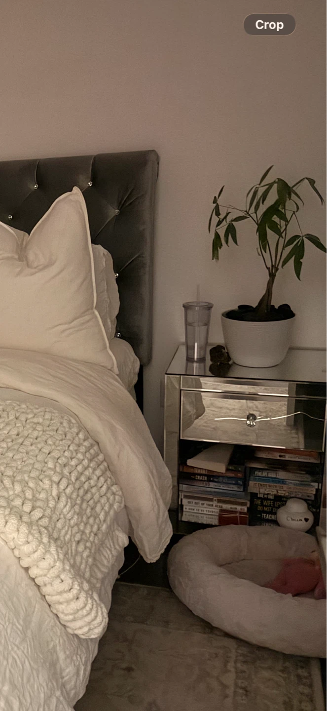 Worlds Away Beveled Mirror One Drawer Nightstand
