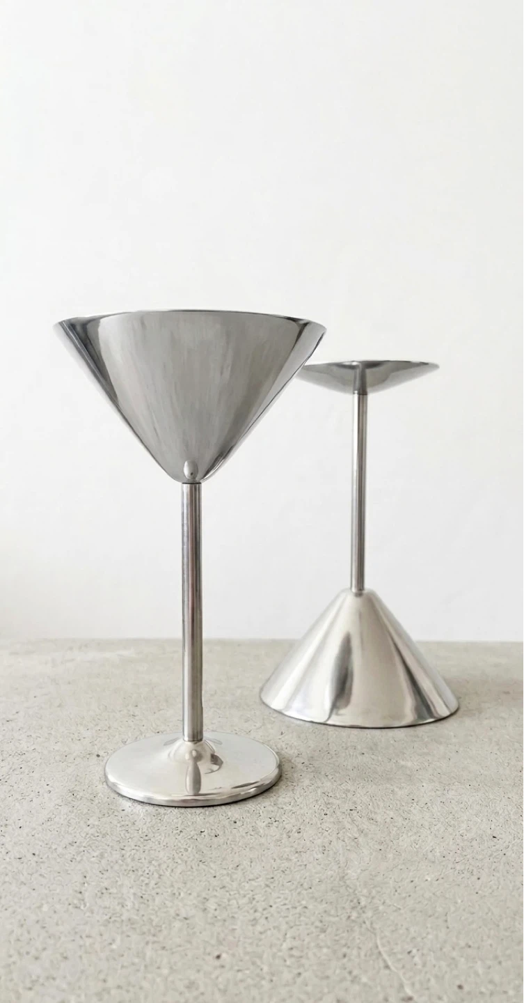 Stainless Steel Martini Glasses (Set of 2)