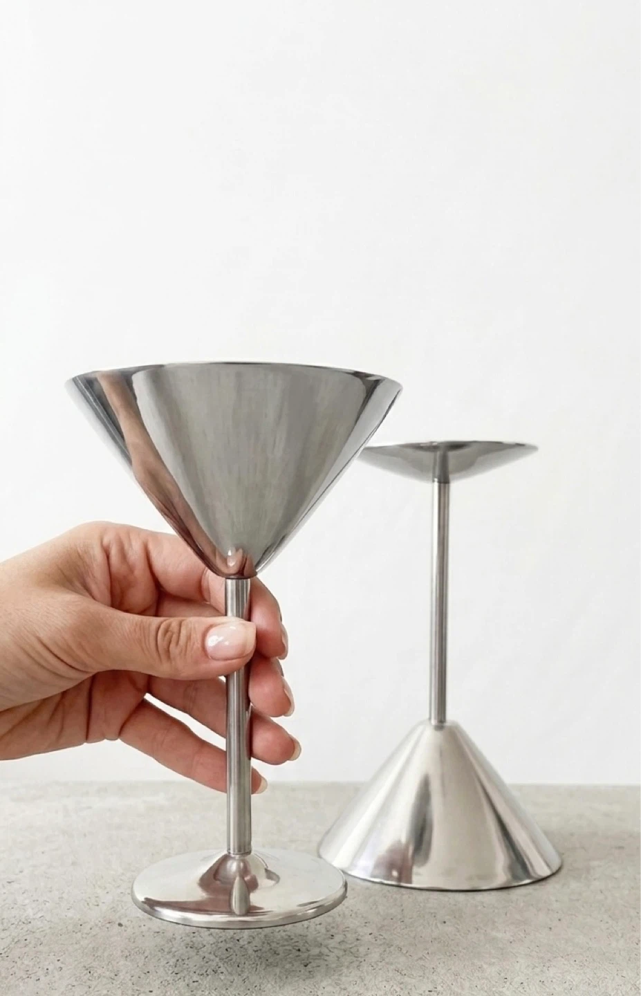 Stainless Steel Martini Glasses (Set of 2) - photo 2