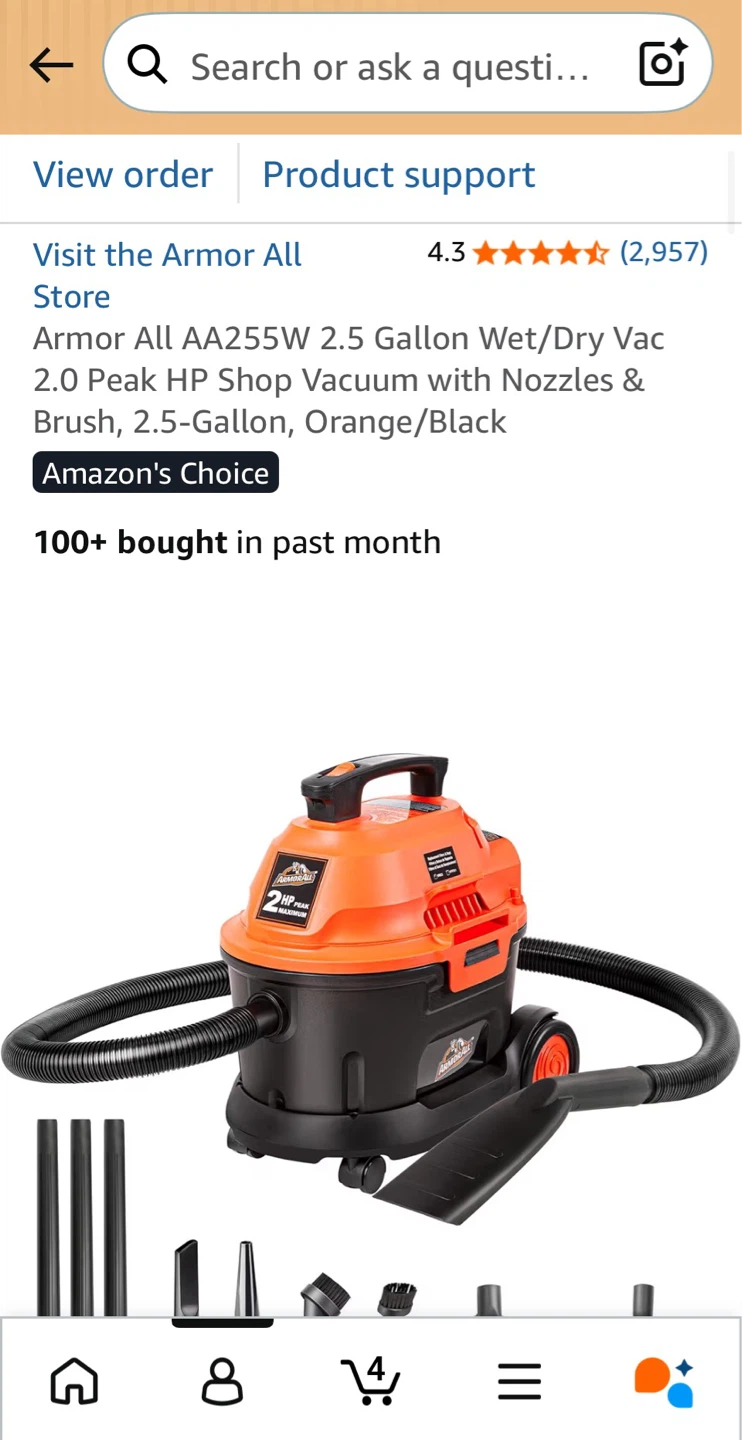 Wet/Dry Shop Vac – 2.5 Gallon Portable Vacuum - photo 4