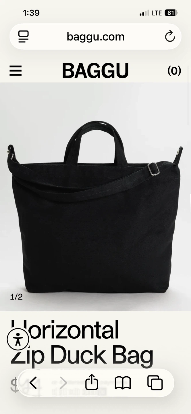 Baggu Horizontal Zip Duck Bag