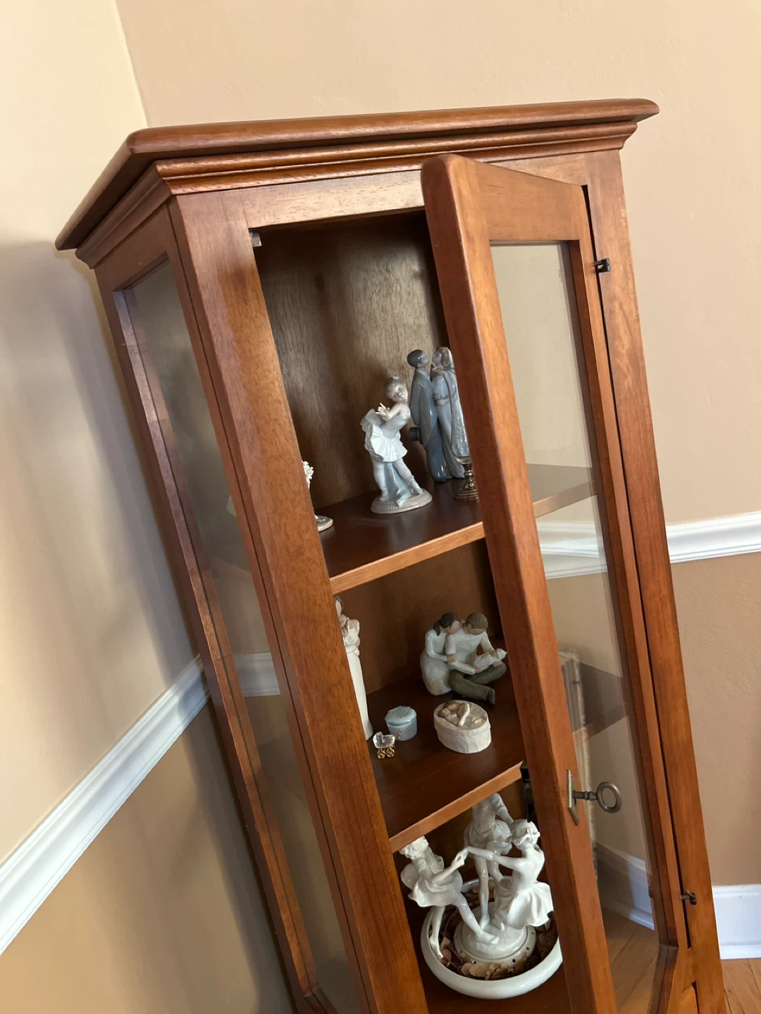 Wooden Curio Cabinet with Glass Door - photo 2