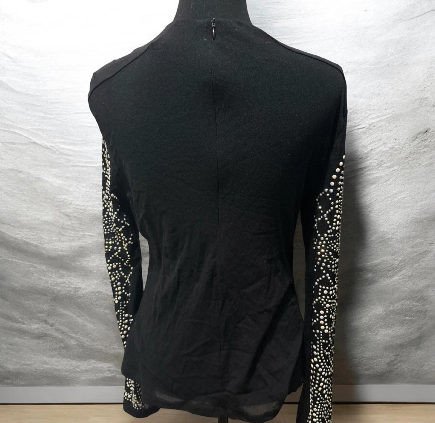 Love J Black Embellished Long Sleeve Top - photo 2