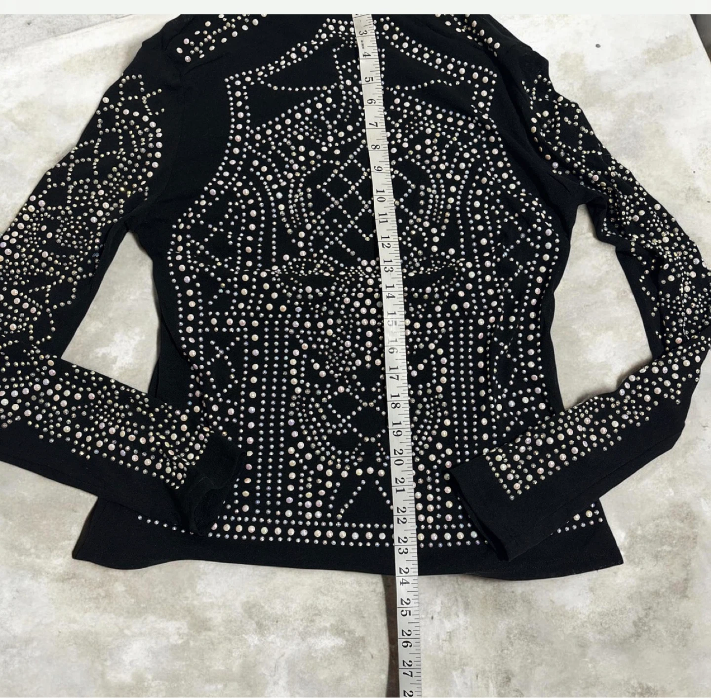Love J Black Embellished Long Sleeve Top - photo 4
