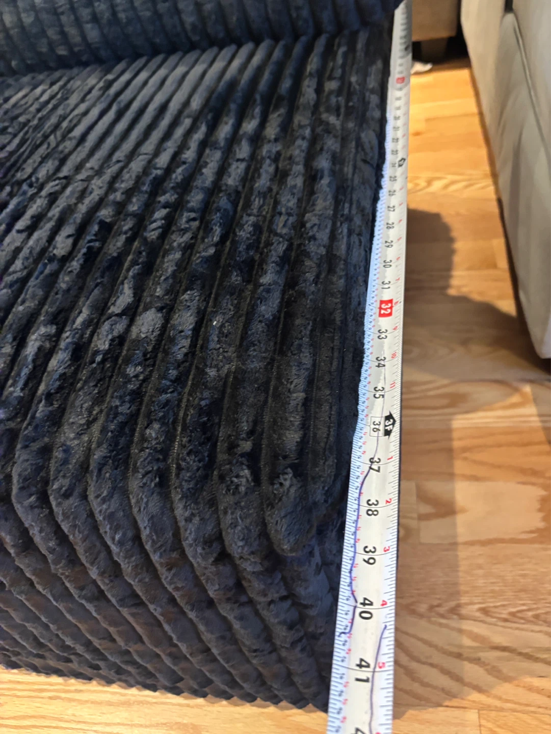 Black Corduroy Sofa Couch - photo 4