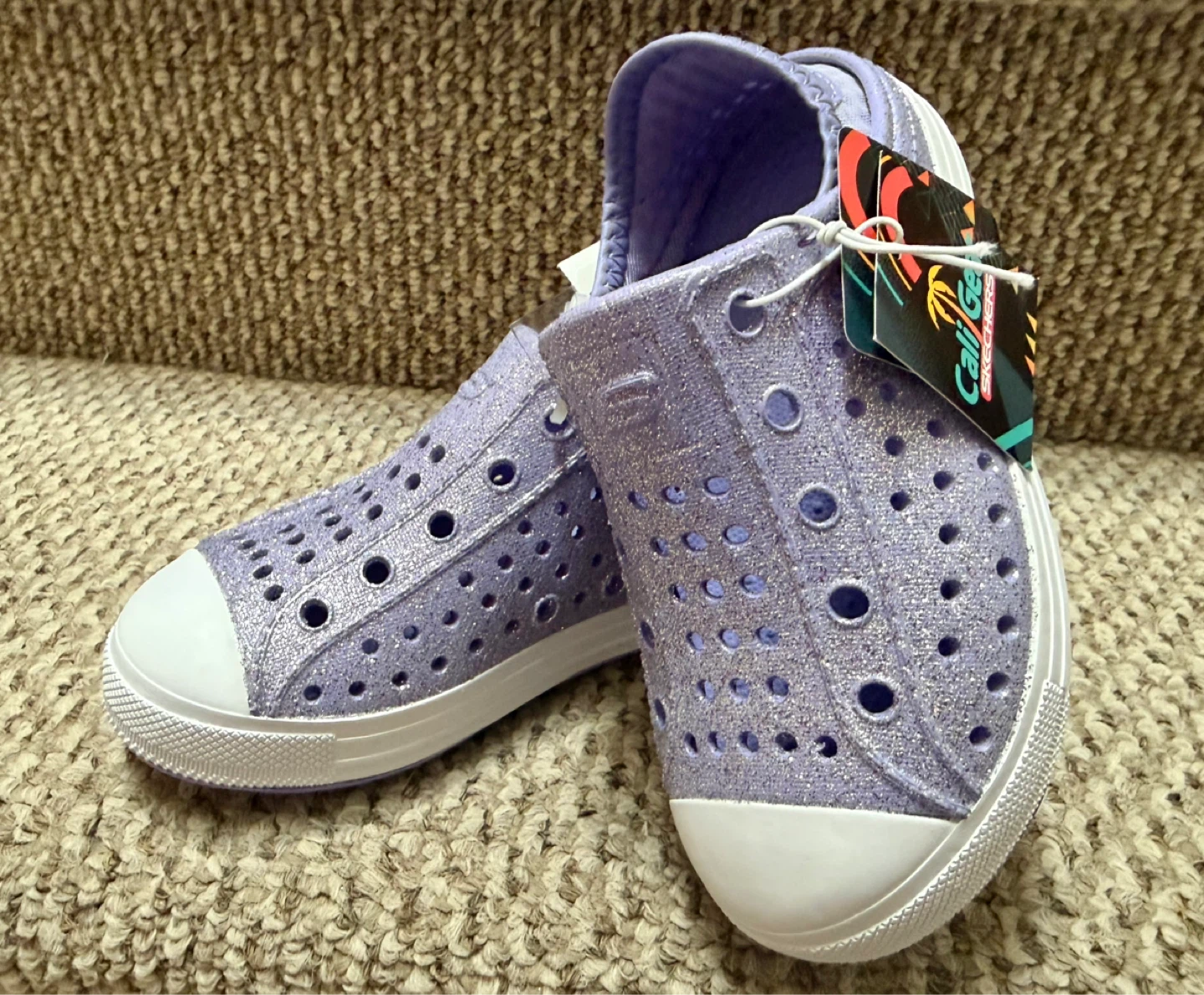 Skechers Kids' Purple Glitter Clogs Size 9 toddler