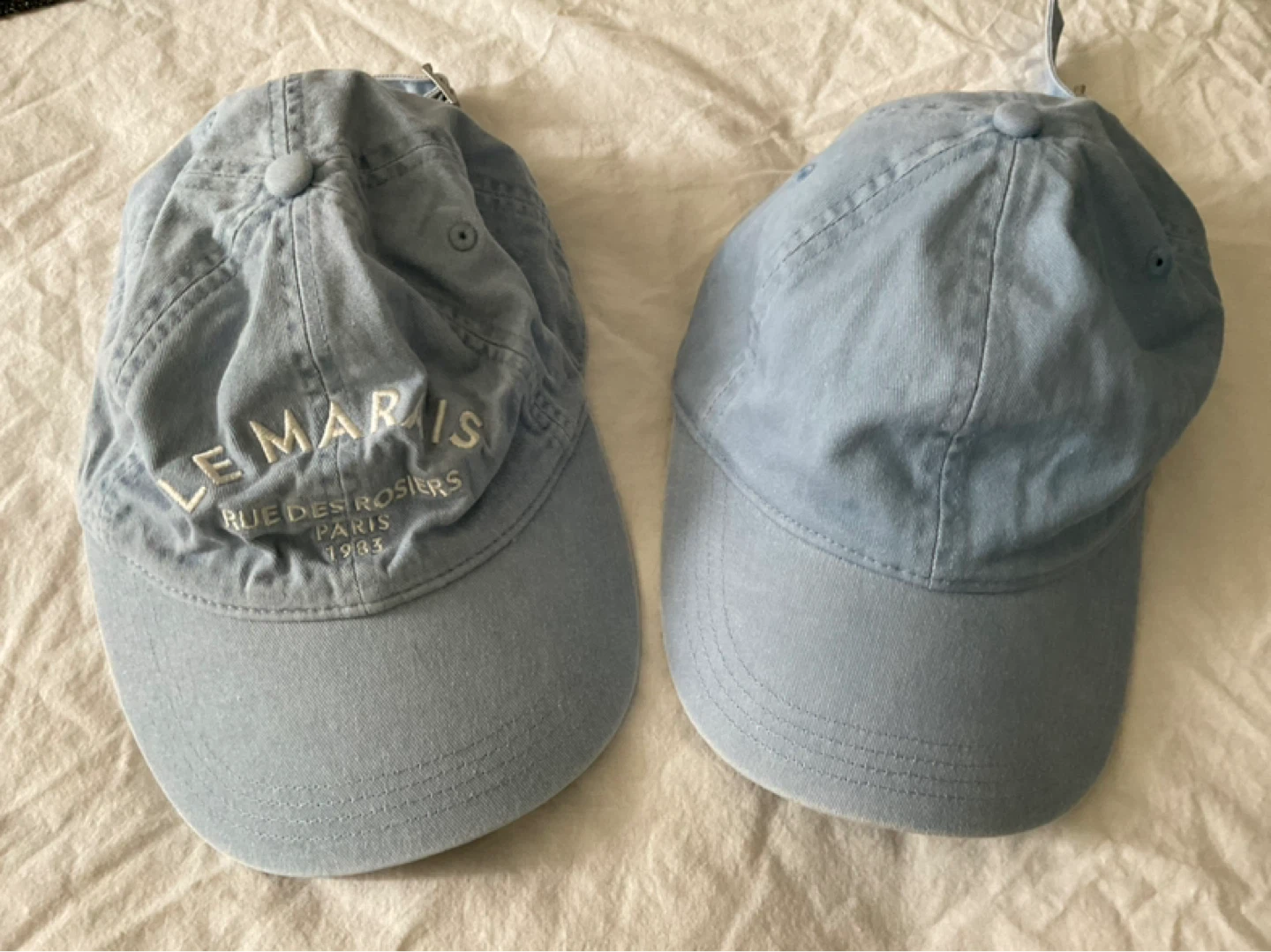 H&M light  blue denim caps
