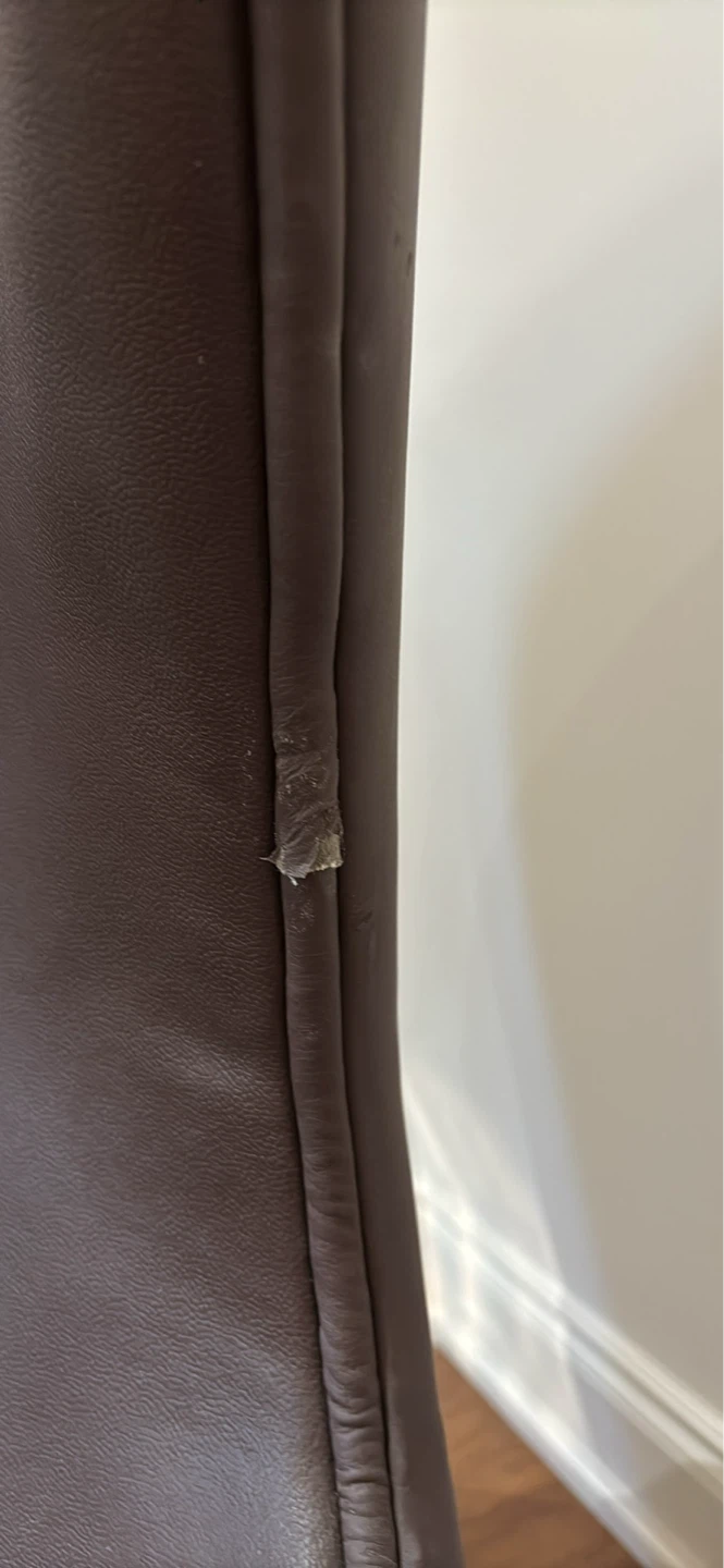 Brown Leather Egg Chair with Chrome Base - photo 5