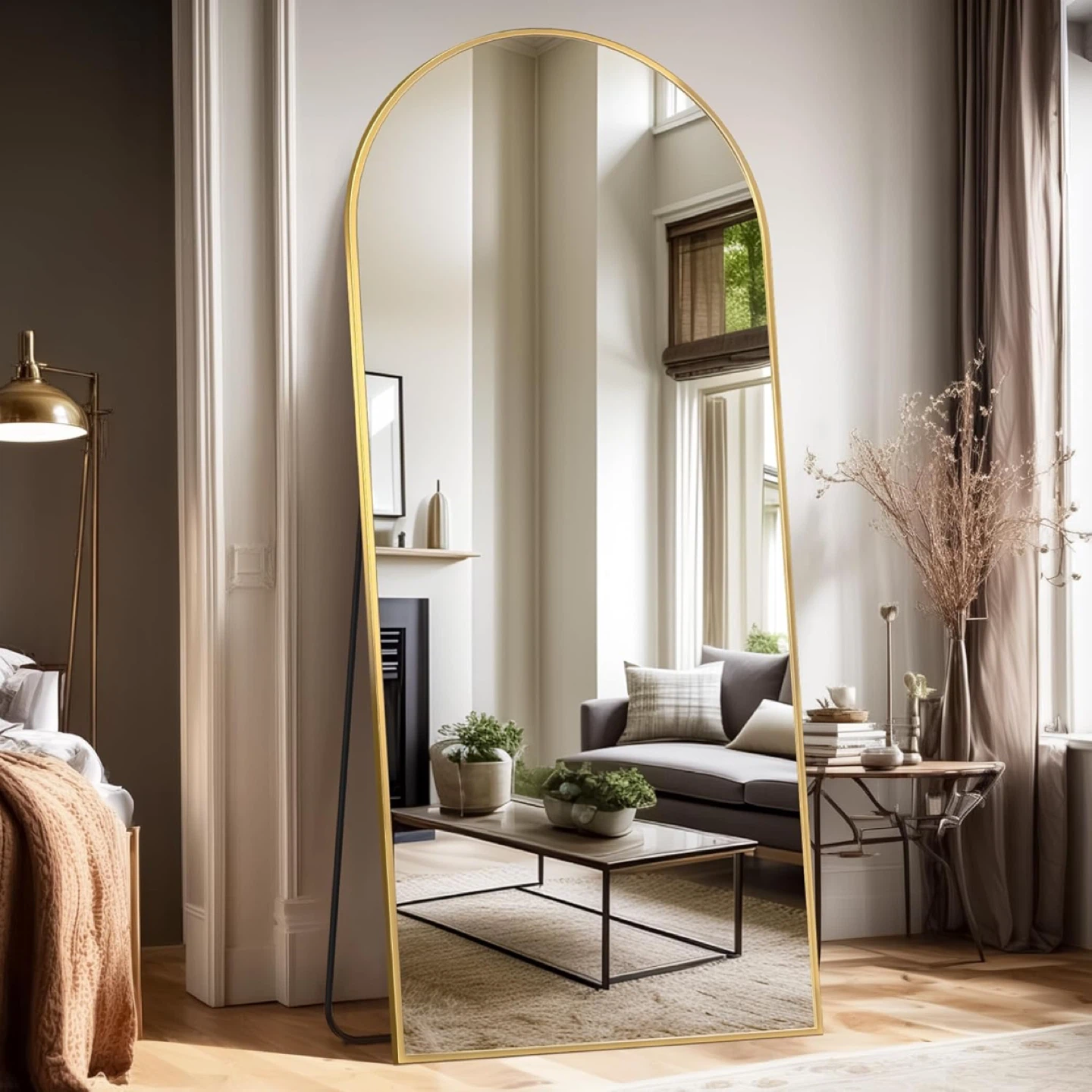 58"x18" Arched Floor Mirror Freestanding or Floor Standing Full - photo 2