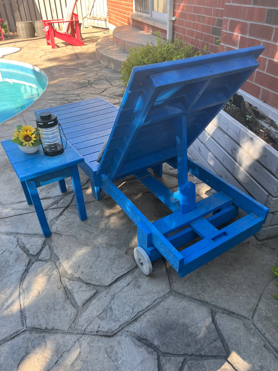 Outdoor Poly Lounge Chair - reclining with wheels - photo 2