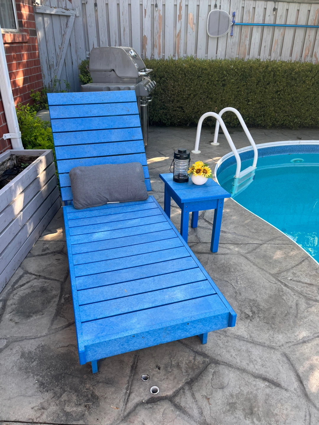 Outdoor Poly Lounge Chair - reclining with wheels