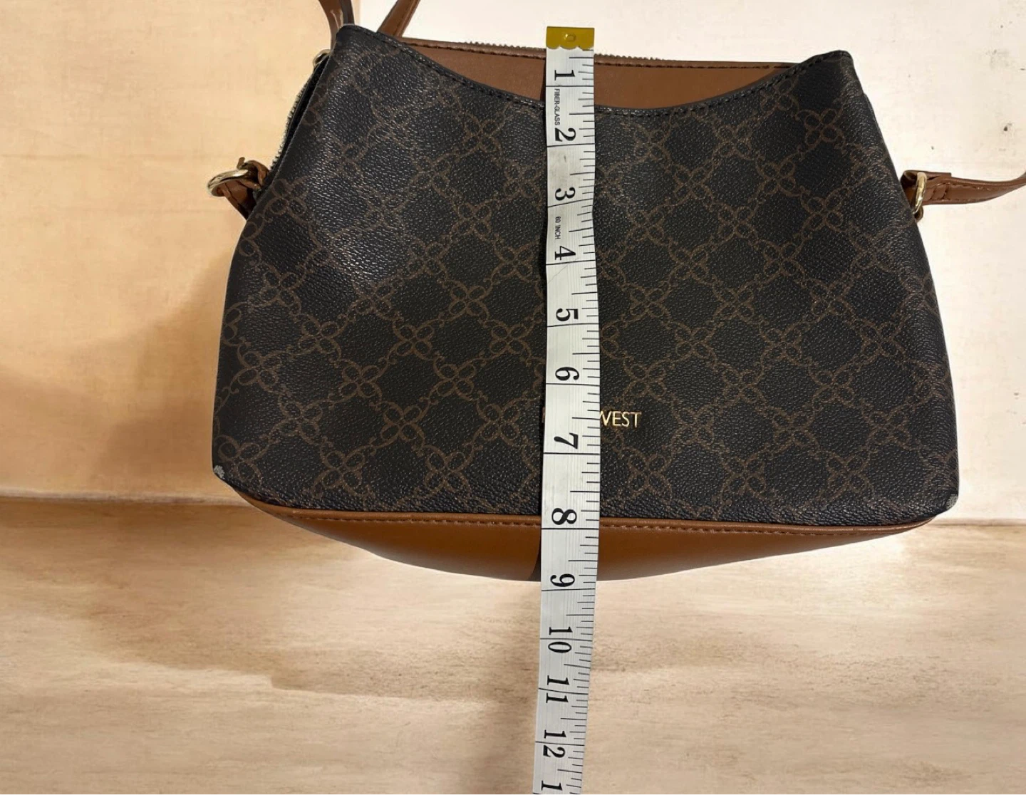 Nine West Brown Signature Print Shoulder Bag - photo 3