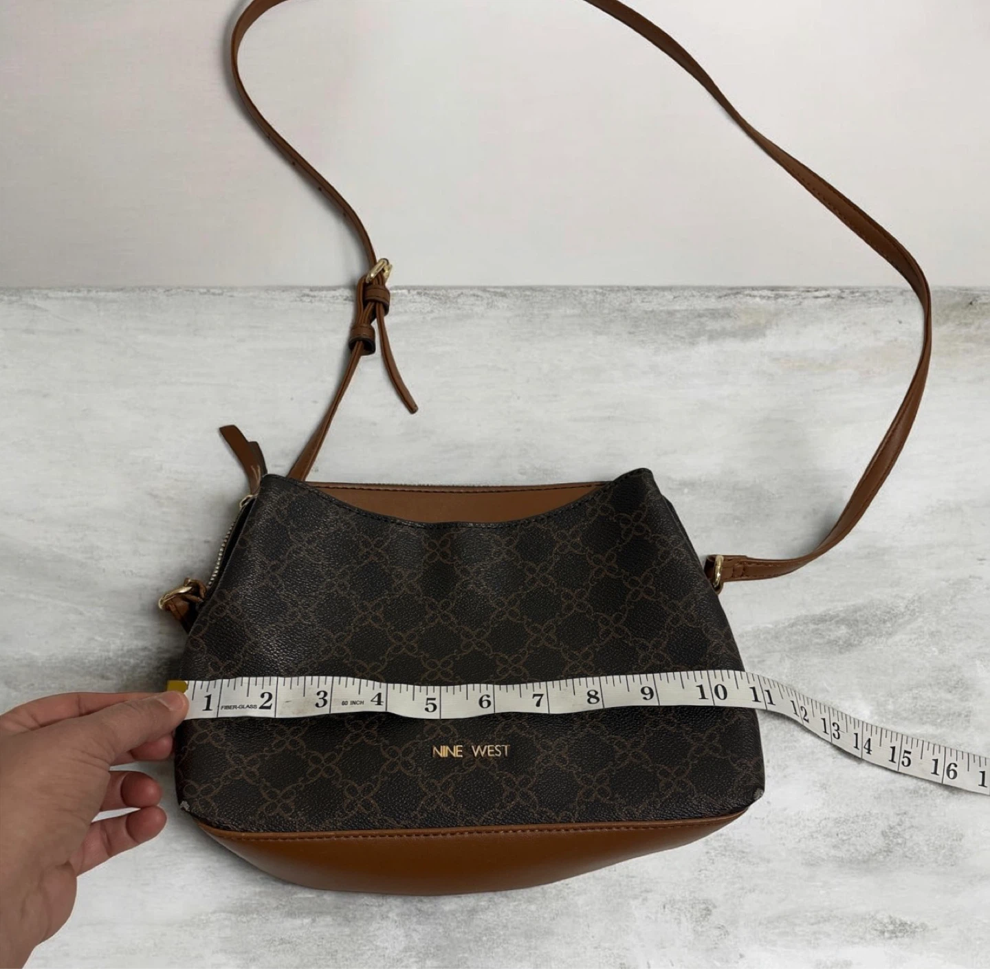 Nine West Brown Signature Print Shoulder Bag - photo 4
