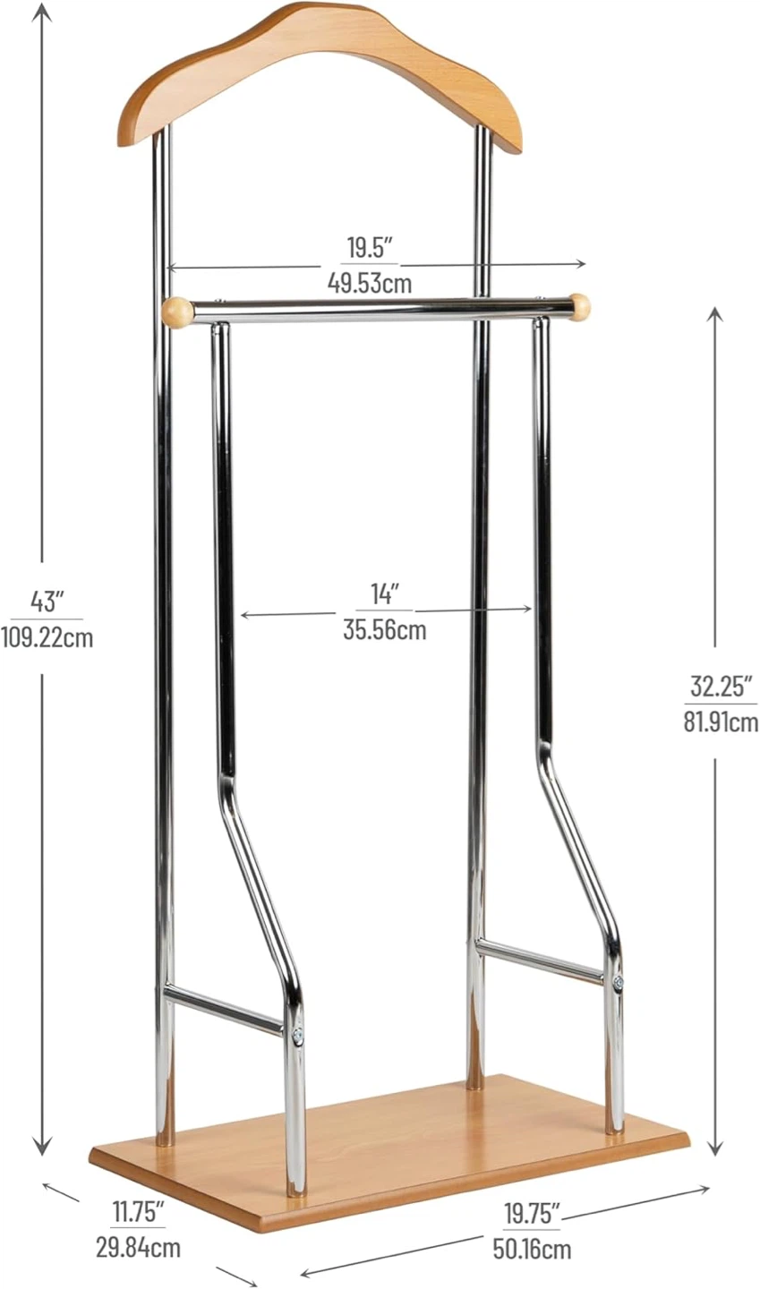 Clothes Rack, 19.75"L x 11.75"W x 43"H