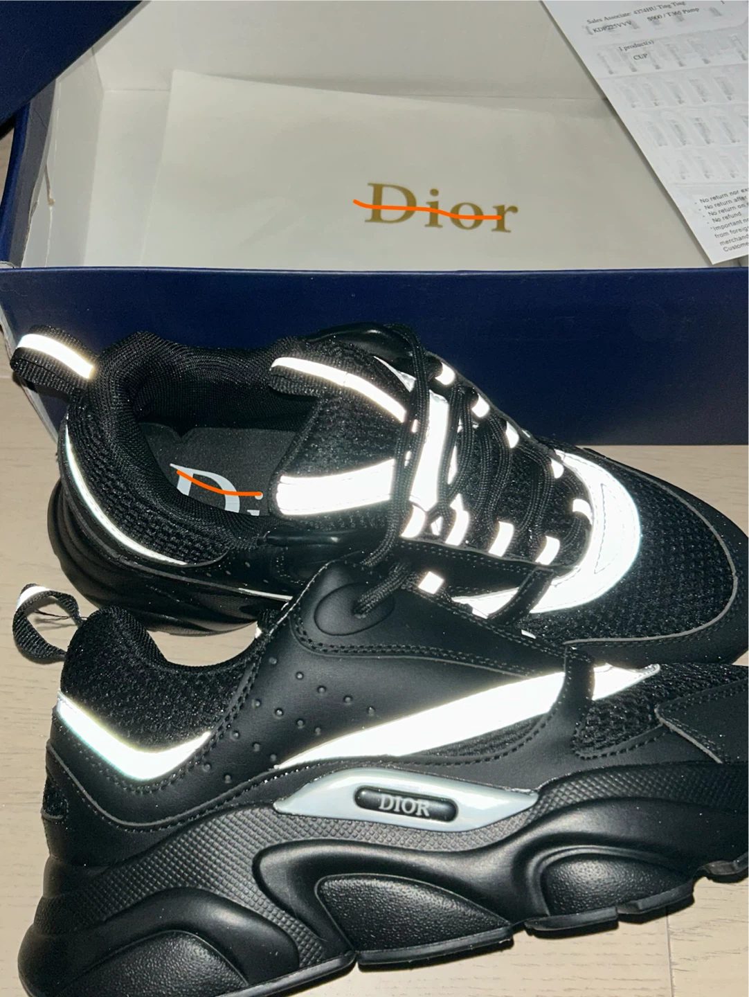 Dior Black B22 Sneakers reflective - photo 2