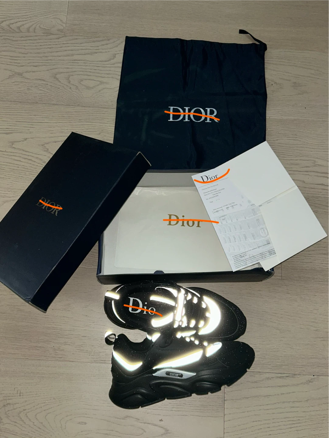 Dior Black B22 Sneakers reflective