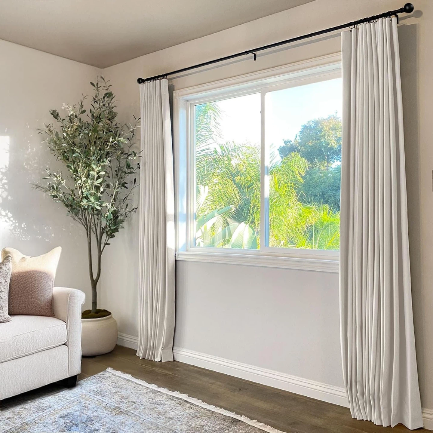 100% blackout curtains for bedroom in beige