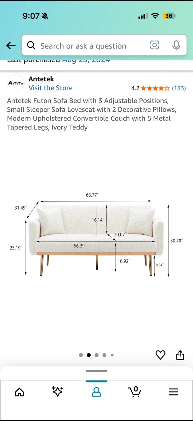 Moving Sale: Futon Sofa Bed Loveseat - Ivory Teddy - photo 3