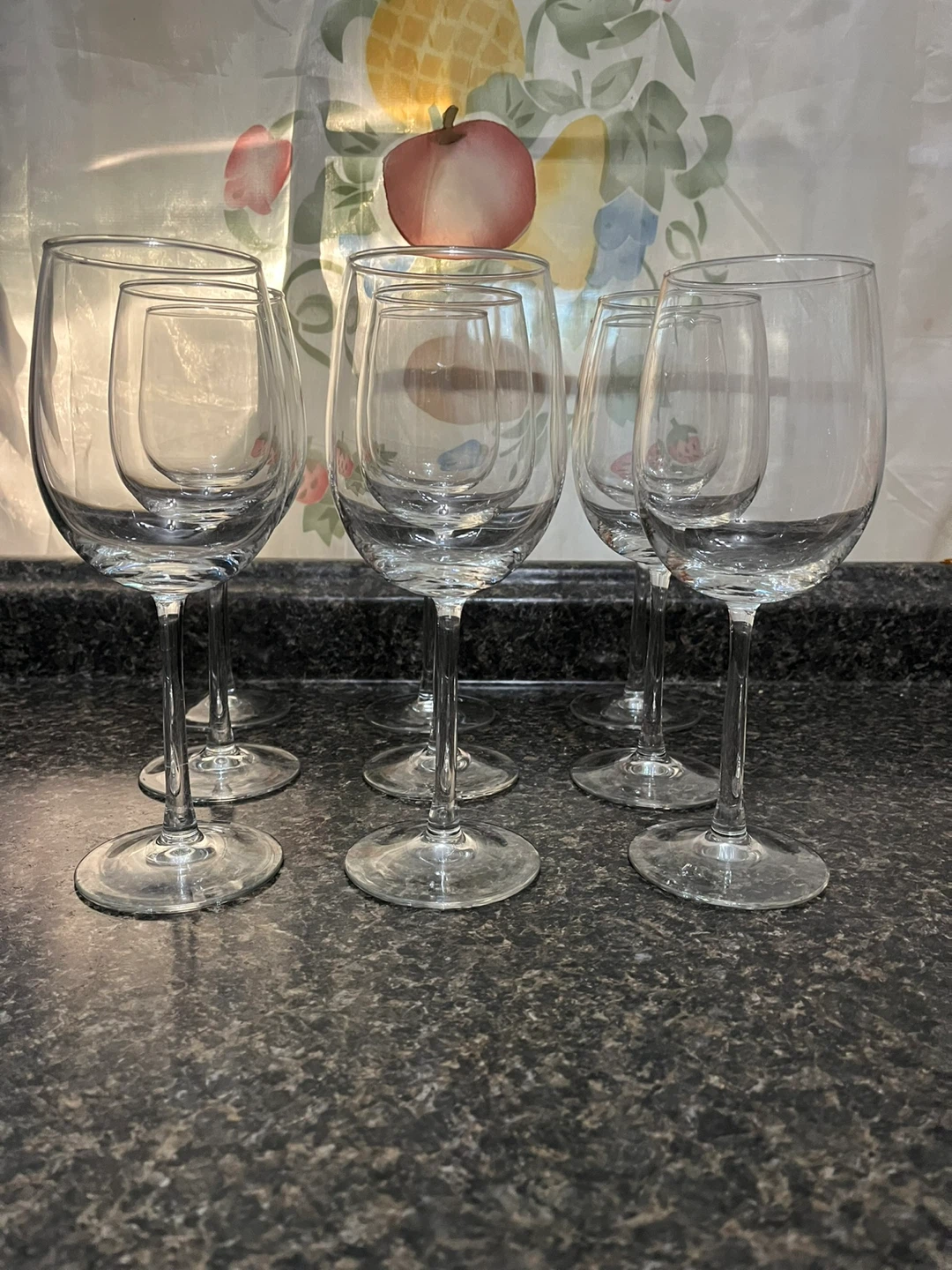 Set of 9 Clear Wine Glasses